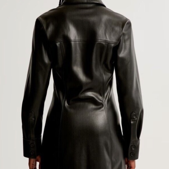 ABERCROMBIE & FITCH - VEGAN LEATHER SHIRT DRESS - Picture 5 of 7